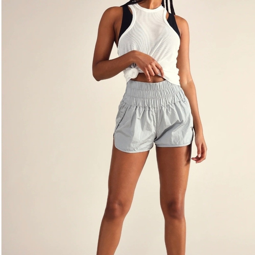 Free People Movement The Way Home Women's Running Shorts‎ Size M Silver Gray